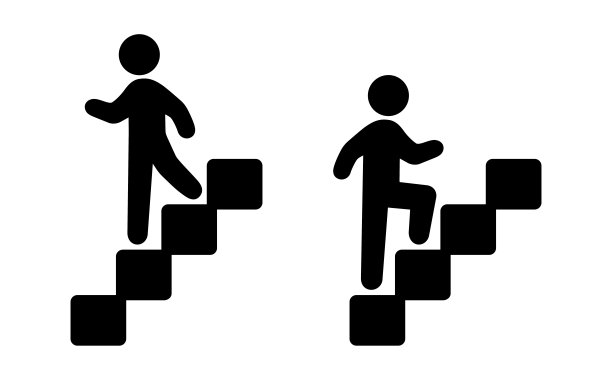 楼梯上一个男人的肖像图片下载