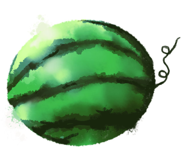 西瓜。水彩手绘风格隔离在白色背景图片下载