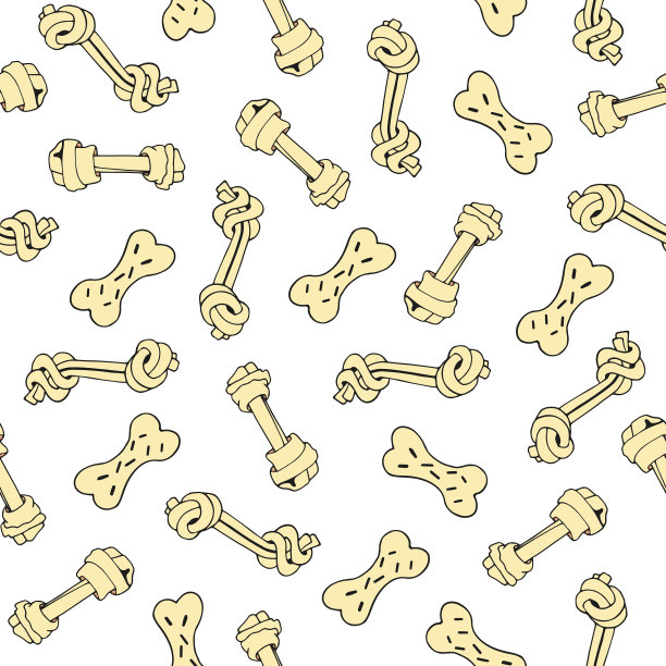 狗的骨头矢量模式。宠物食品的无缝图像。图片下载