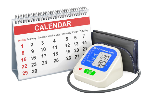 带有台历的电子血压计。三维渲染图片下载