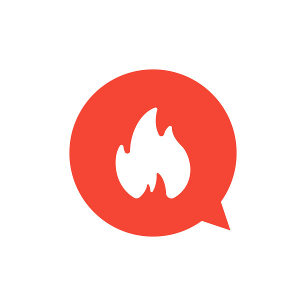 彩色平面风格图标集合。矢量插图。火焰在红色谈话气泡符号孤立的白色背景。广告，促销，新闻，社交媒体的设计元素图片下载