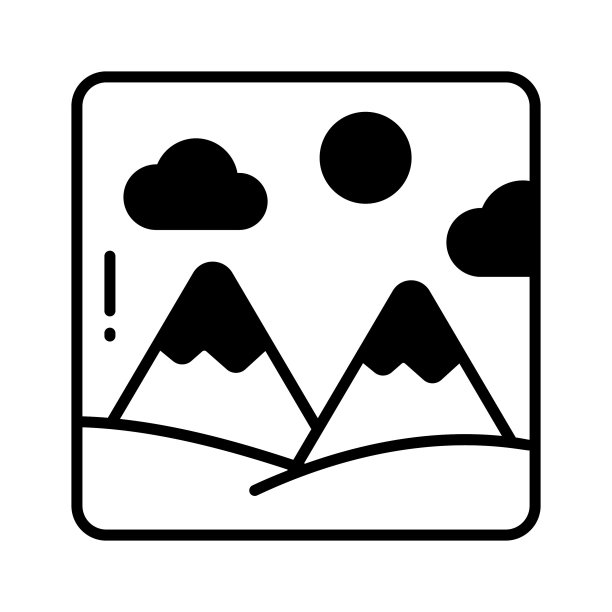 山站在现代风格准备使用图标孤立的白色背景图片下载