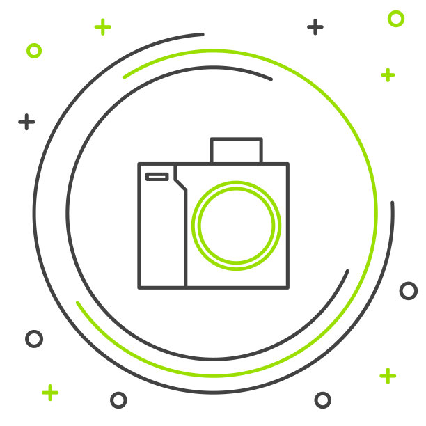 线照片相机的潜水员图标孤立的白色背景。摄影相机图标。水下潜水设备。色彩缤纷的轮廓概念。向量图片下载