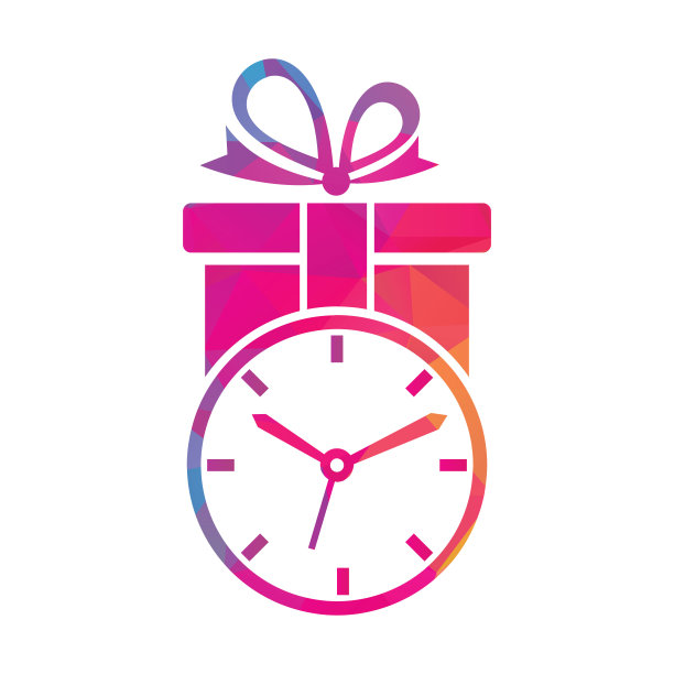 礼物时间图标标志设计元素。图片下载