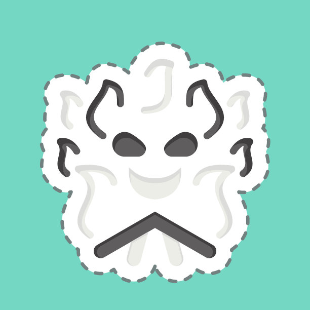 贴纸线切断篝火。与万圣节的象征有关。简单的设计可编辑。简单的说明图片下载