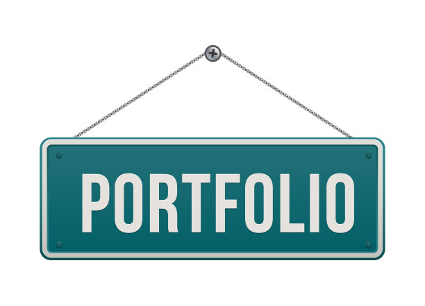 “作品集”挂牌孤立在白色背景上图片下载