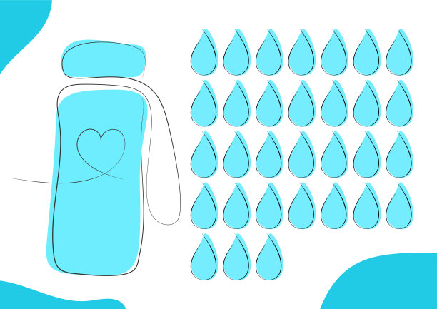 打印一个月的水追踪器。水清单的可重复使用插图。图片下载