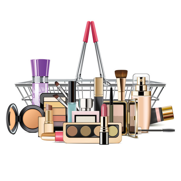 矢量金属超市购物篮化妆化妆品图片下载
