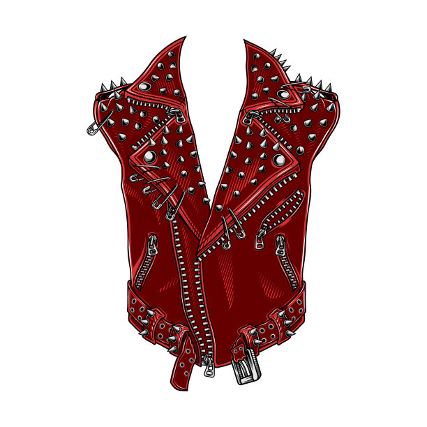 尖头皮夹克模板。图片下载