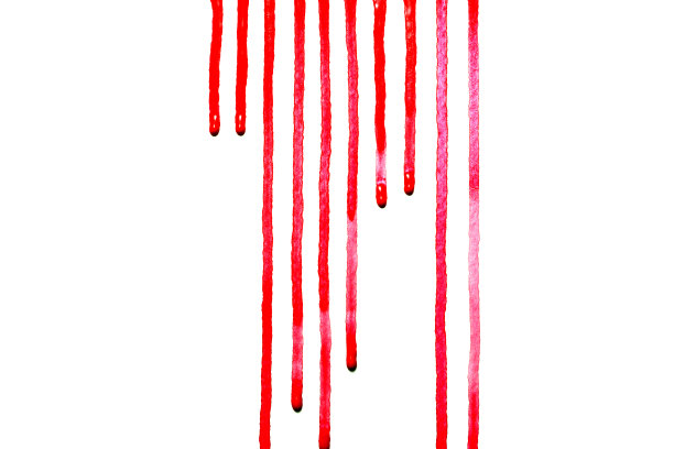 红色的水彩滴在白色的底色上，或如一滴血，抽象的色彩图片下载