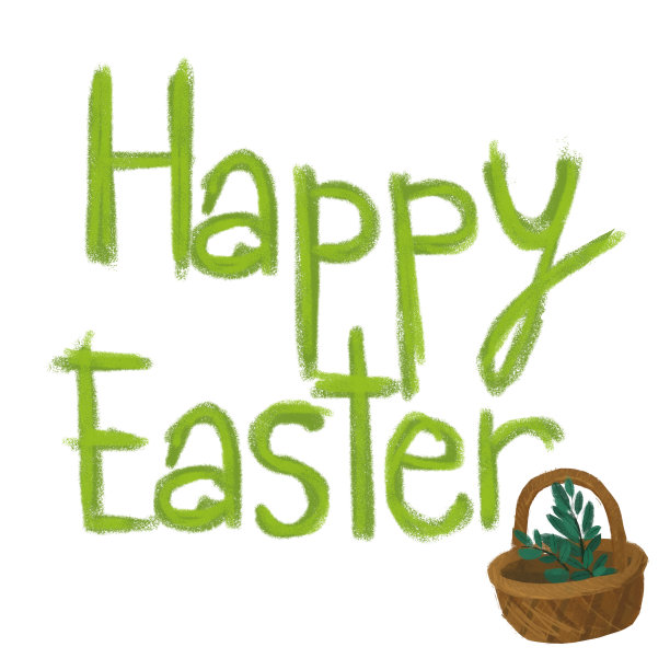 卡通场景与复活节兔子兔子在草地背景插图的儿童图片下载