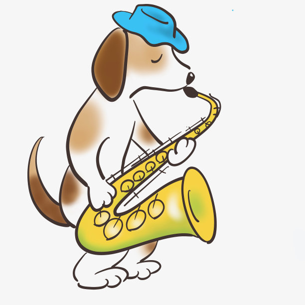 狗和萨克斯风图片下载