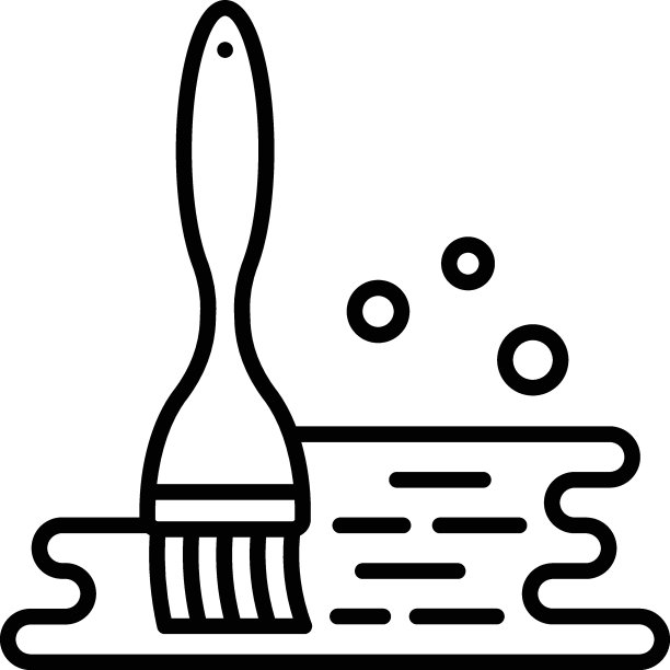 黄油或橄榄油刷矢量线图标设计，面包店和面包匠符号，烹饪大师标志，食品鉴赏家股票插图，润滑面包面团概念图片下载