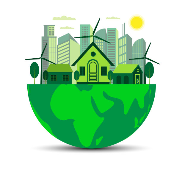 绿色生态地球理念的绿色城市图片下载