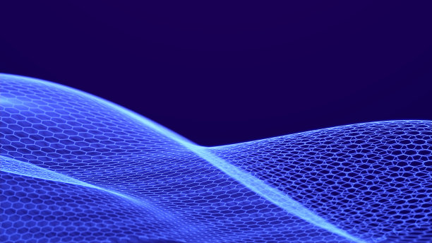 技术背景。蜂窝概念。大数据。由点和线相连的六边形空间。3 d图片下载