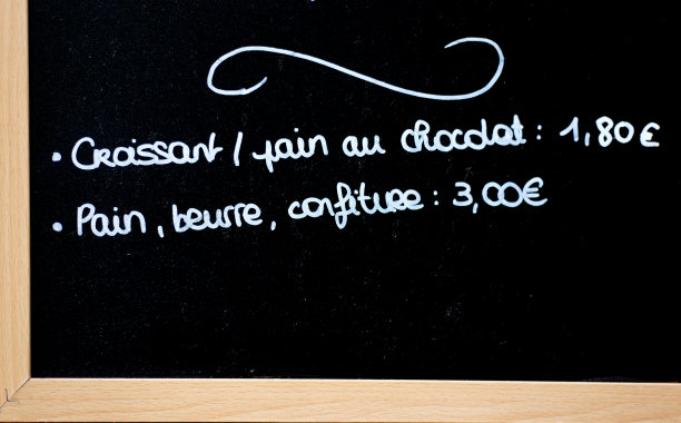 法国:手写早餐黑板菜单图片下载
