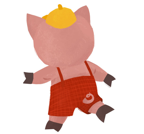 卡通场景与农民有趣的猪牧场主孤立插图的孩子图片下载