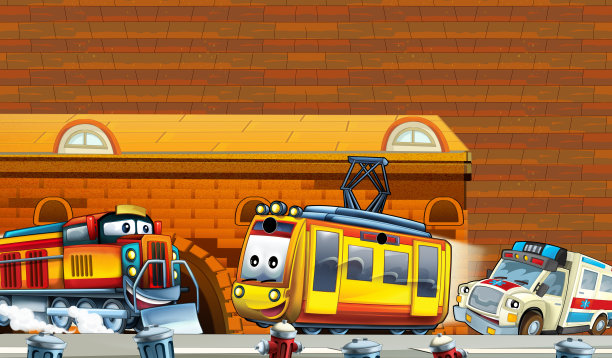 卡通场景与跨站框架边框空间为儿童文字插图图片下载