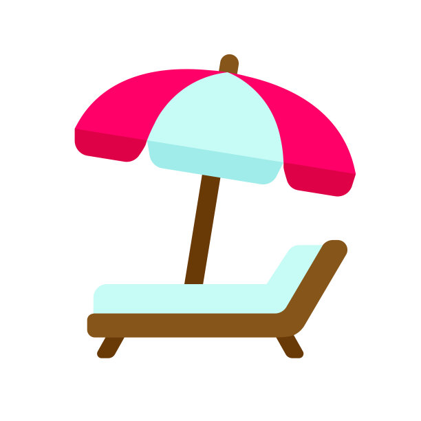 阳伞海滩(夏天，假期)矢量图标说明图片下载