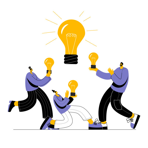 一群穿着便服的人拿着一个大主意。图片下载