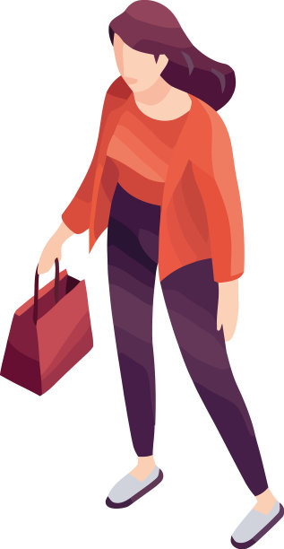 一个人带着购物袋走着图片下载