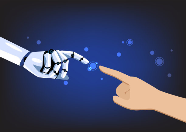 机器人的手和人类的触摸图片下载