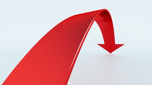 3d渲染，抽象曲线红色箭头，孤立在白色背景上。指路标志图片下载