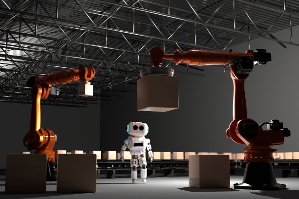 手臂机器人人工智能制造箱体产品面向制造业技术面向未来产品进出口面向产品、食品、化妆品、服装仓储机械未来技术图片下载