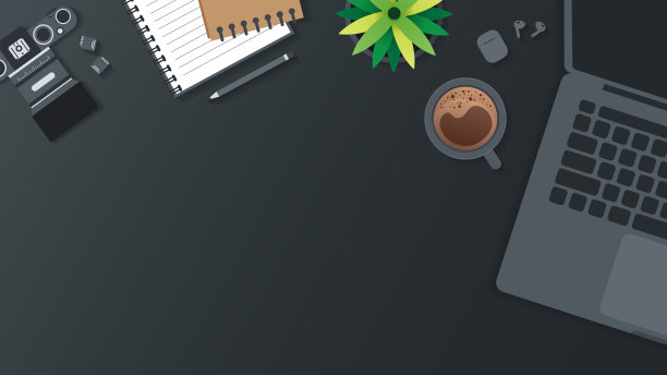 用小工具的办公桌罩和横幅。表工作和文本的自由空间的顶视图。图片下载