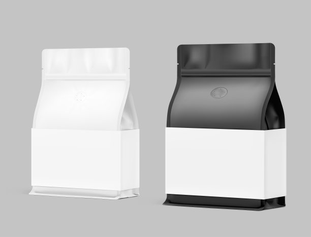 现实的站立袋与硬纸板包装的模型。矢量插图。图片下载