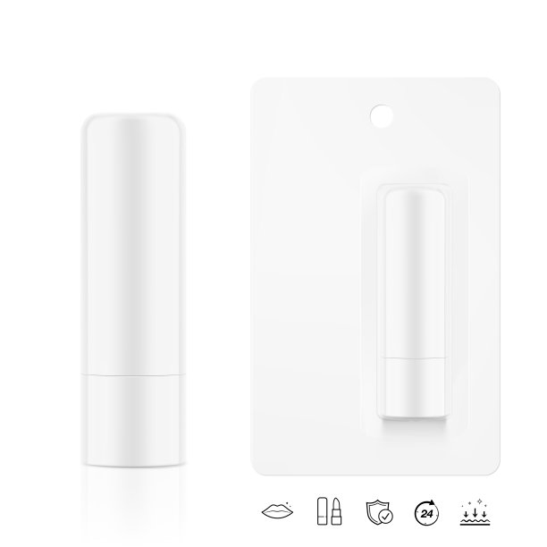 现实的唇膏与水泡模型集。矢量插图隔离在白色背景上。图片下载