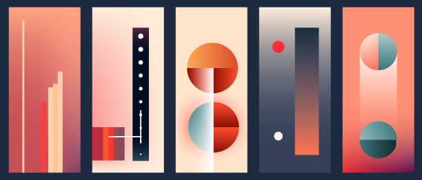 重叠抽象背景颜色现代几何元素矢量插图背景横幅模板图片下载