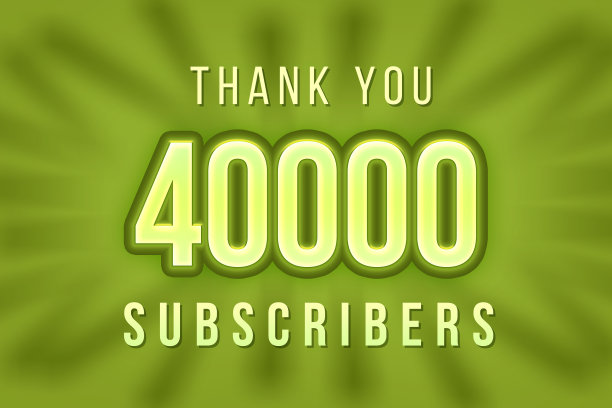 4万用户庆祝横幅，绿色压花设计图片下载