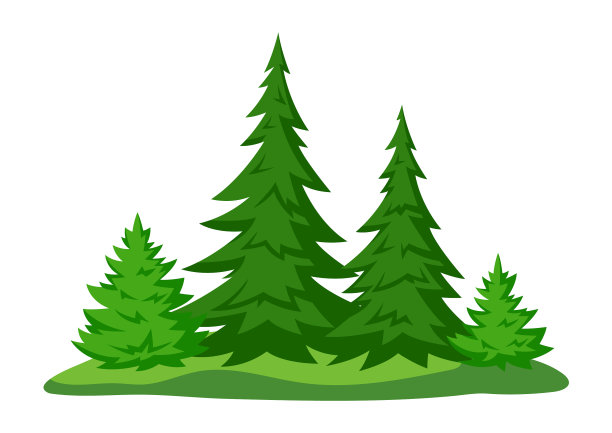 春天或夏天的森林背景与风格化图片下载