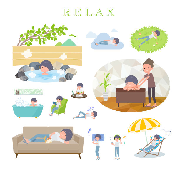 一套t恤蓬松的头发女人关于放松图片下载