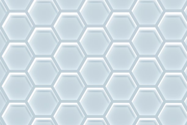 蓝色蜂窝几何图案的3d渲染图片下载