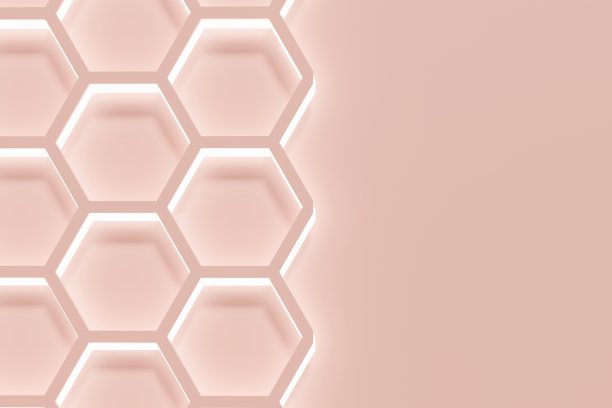 米色蜂窝几何图案的3d渲染图片下载