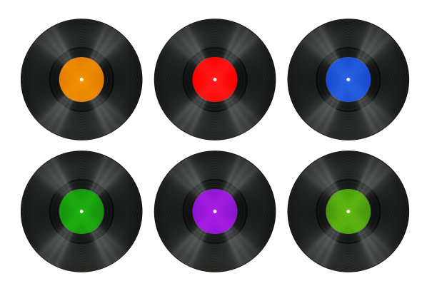 黑胶唱片在白色背景图片下载