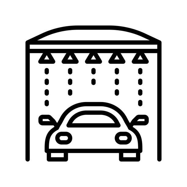 洗车平线图标。为移动概念和网页设计，商店概述标志图片下载