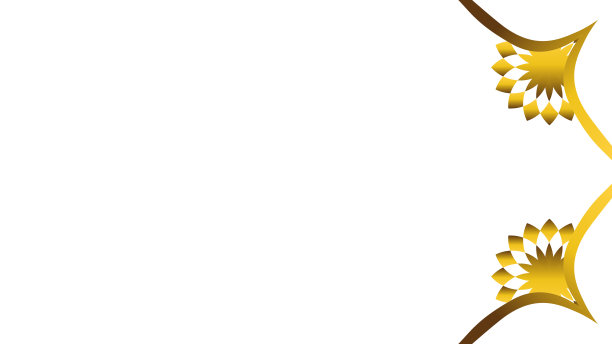 奢华的金色花卉装饰在白色的背景图片下载