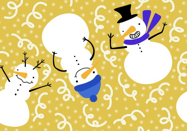 冬季圣诞无缝图案包装纸图片下载