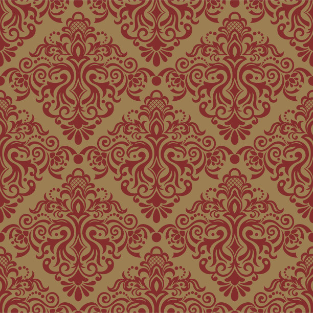 大马士革矢量图案。无缝复古壁纸或背景设计图片下载