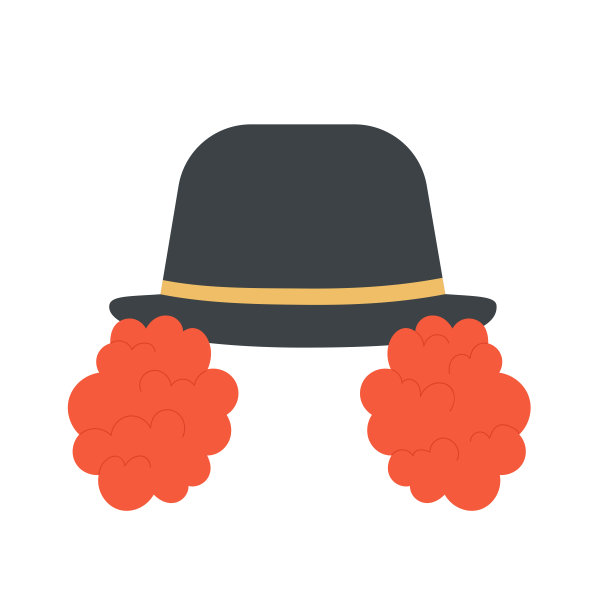 马戏团小丑帽和假发图片下载