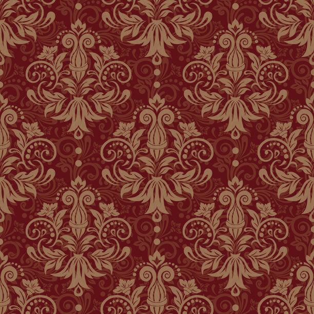 矢量锦缎无缝图案元素图片下载