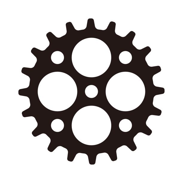 简单的齿轮轮廓图标，矢量插图图片下载