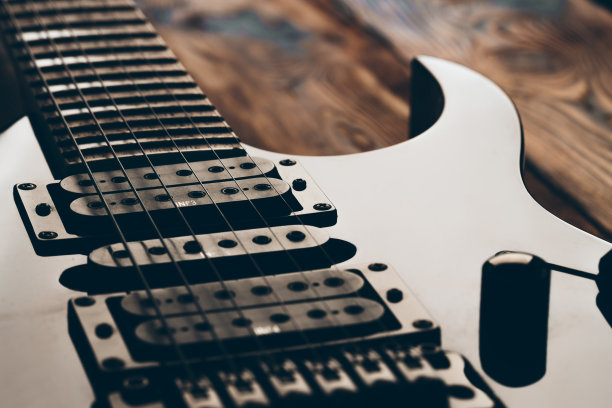 电吉他指板的特写照片图片下载