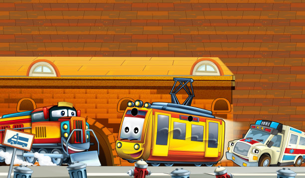 卡通场景与跨站框架边框空间为儿童文字插图图片下载