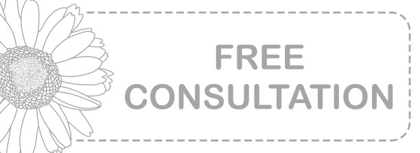 免费咨询花极简的灰色白色文本水平图片下载