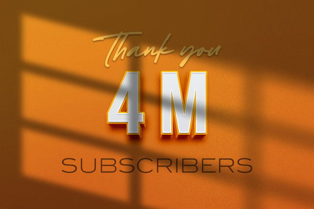 400万用户庆祝问候横幅与3D挤出设计图片下载