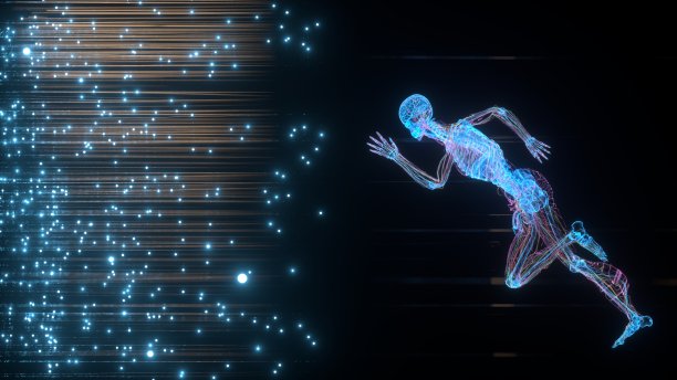 x光人跑步，运动医学概念图片下载